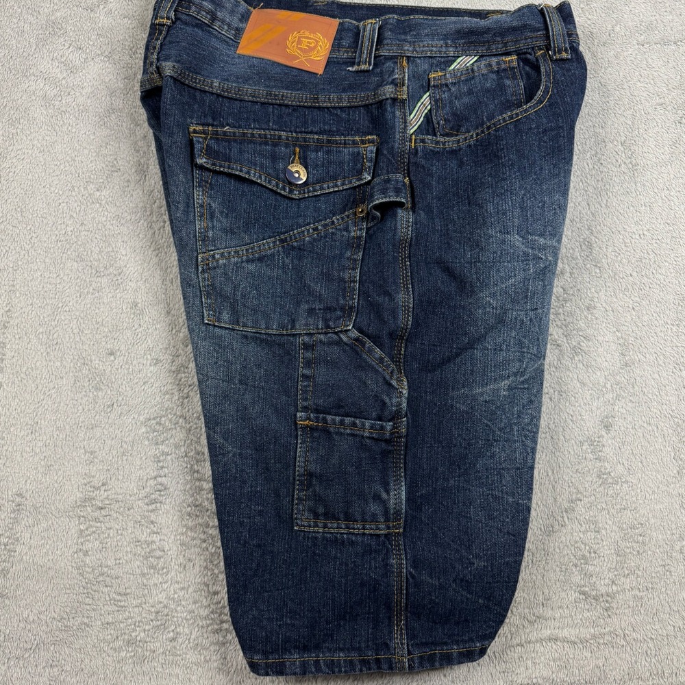 Phat Classic Original Mens Dark Wash Denim Carpenter Shorts Size 32 Indigo Y2K